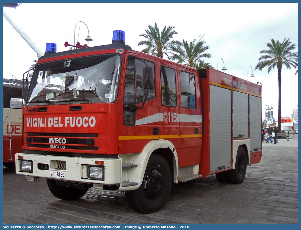 VF 18159
Corpo Nazionale Vigili del Fuoco
Iveco Magirus EuroFire 150E27 I serie
Ricondizionato Fortini S.r.l.
Parole chiave: VVF;V.V.F.;Corpo;Nazionale;Vigili;del;Fuoco;AutoPompaSerbatoio;APS;A.P.S.;Iveco;Magirus;EuroFire;150E27