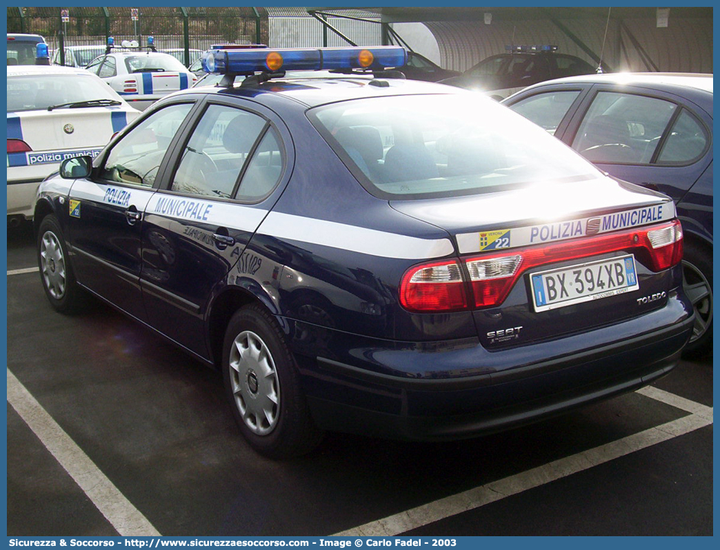 -
Polizia Municipale
Comune di Verona
Seat Toledo II serie
Parole chiave: PL;P.L.;PM;P.M.;Polizia;Locale;Municipale;Verona;Seat;Toledo