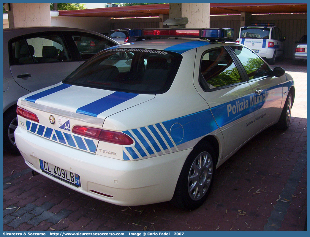 -
Polizia Municipale
Comune di Finale Ligure
Alfa Romeo 156 II serie
Parole chiave: Polizia;Locale;Municipale;Finale Ligure;Alfa Romeo;156