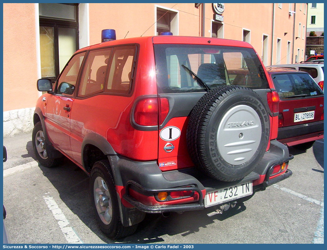 VF Z32 TN
Unione Distrettuale di Borgo Valsugana
Nissan Terrano II serie
Parole chiave: VF;V.F.;Vigili del Fuoco;Vigili;Fuoco;Unione Distrettuale;Borgo Valsugana;Nissan;Terrano II serie;Z32TN