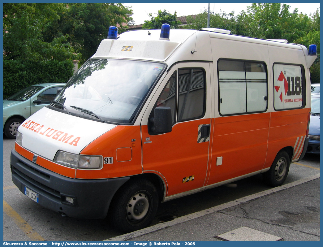 FE 3191
118 Ferrara Soccorso
Fiat Ducato II serie
Allestitore MAF S.n.c.
Parole chiave: 118;Ferrara;Soccorso;Ambulanza;Autoambulanza;Fiat;Ducato;MAF