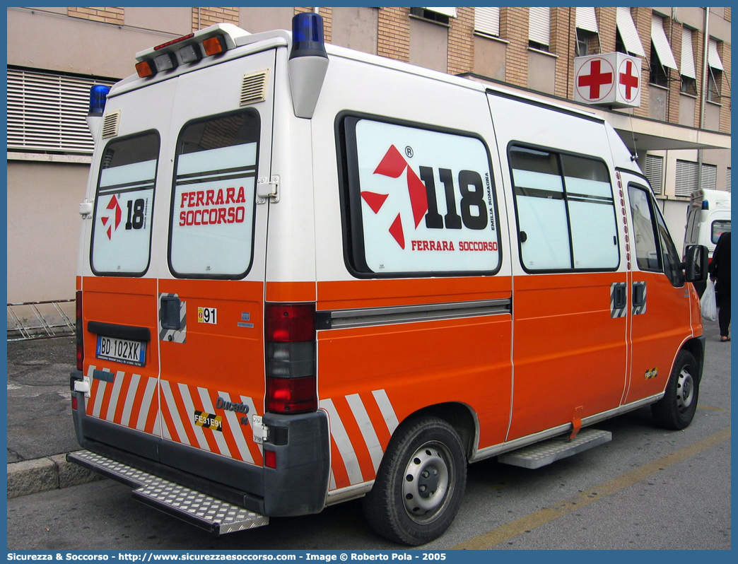 FE 3191
118 Ferrara Soccorso
Fiat Ducato II serie
Allestitore MAF S.n.c.
Parole chiave: 118;Ferrara;Soccorso;Ambulanza;Autoambulanza;Fiat;Ducato;MAF