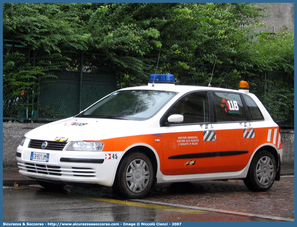 BO 2245
118 Bologna Soccorso
Fiat Stilo
Parole chiave: 118;Bologna;Soccorso;Fiat;Stilo;GECAV;Gestione;Emergenza;Cantieri;Alta Velocità;Variante di Valico