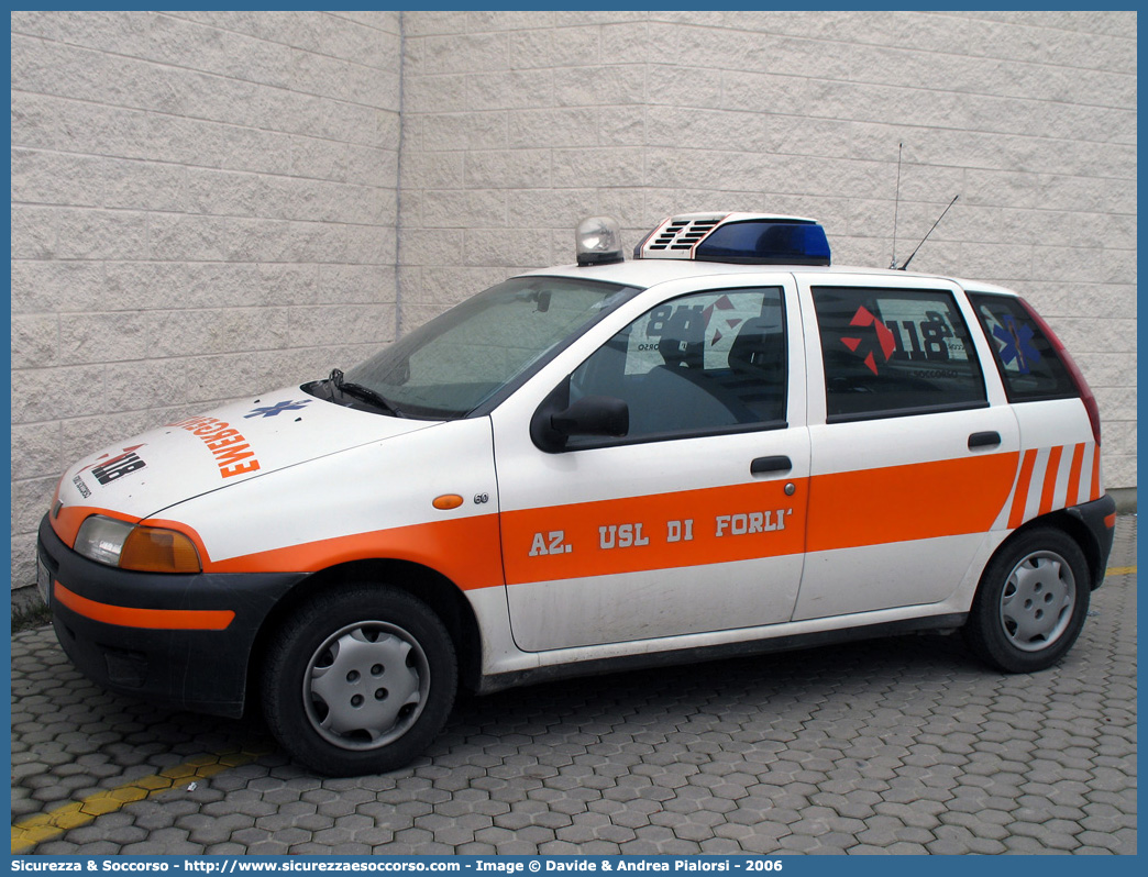 -
118 Romagna Soccorso
Ambito Territoriale di Forlì
Fiat Punto I serie
Parole chiave: 118;Romagna;Soccorso;Forlì;Automedica;Fiat;Punto