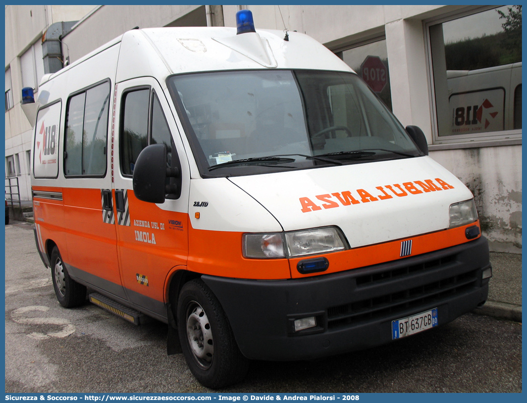 BO 2309
118 Imola Soccorso
Fiat Ducato II serie
Allestitore Vision S.r.l.
Parole chiave: 118;Imola;Soccorso;Ambulanza;Fiat;Ducato;Vision