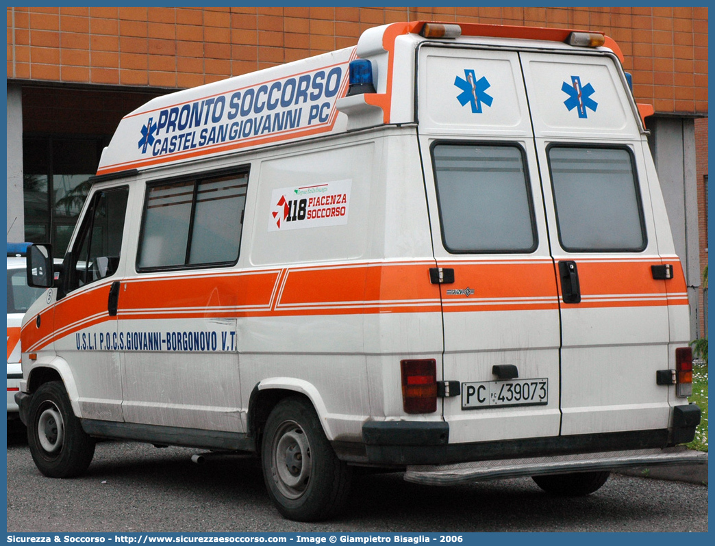 -
118 Piacenza Soccorso
Fiat Ducato I serie restyling
Allestitore Grazia
Parole chiave: 118;Piacenza;Soccorso;Ambulanza;Fiat;Ducato;Grazia