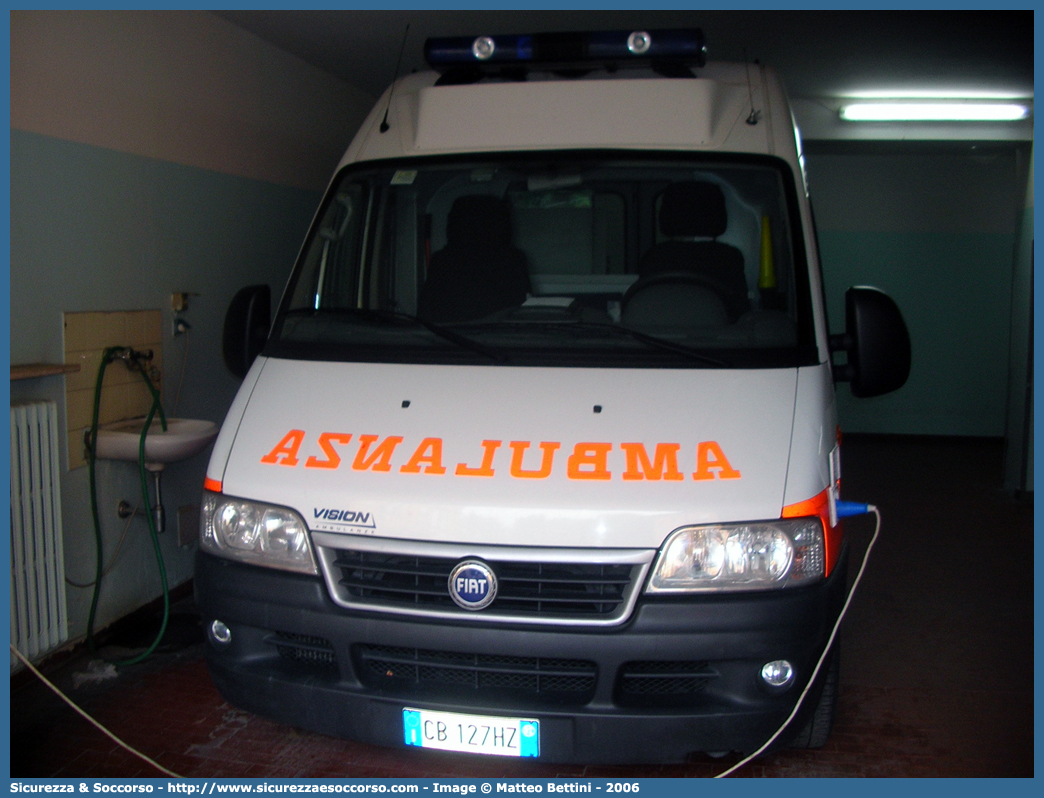 -
118 Piacenza Soccorso
Fiat Ducato II serie restyling
Allestitore Vision S.r.l.
Parole chiave: 118;Piacenza;Soccorso;Ambulanza;Fiat;Ducato;Vision