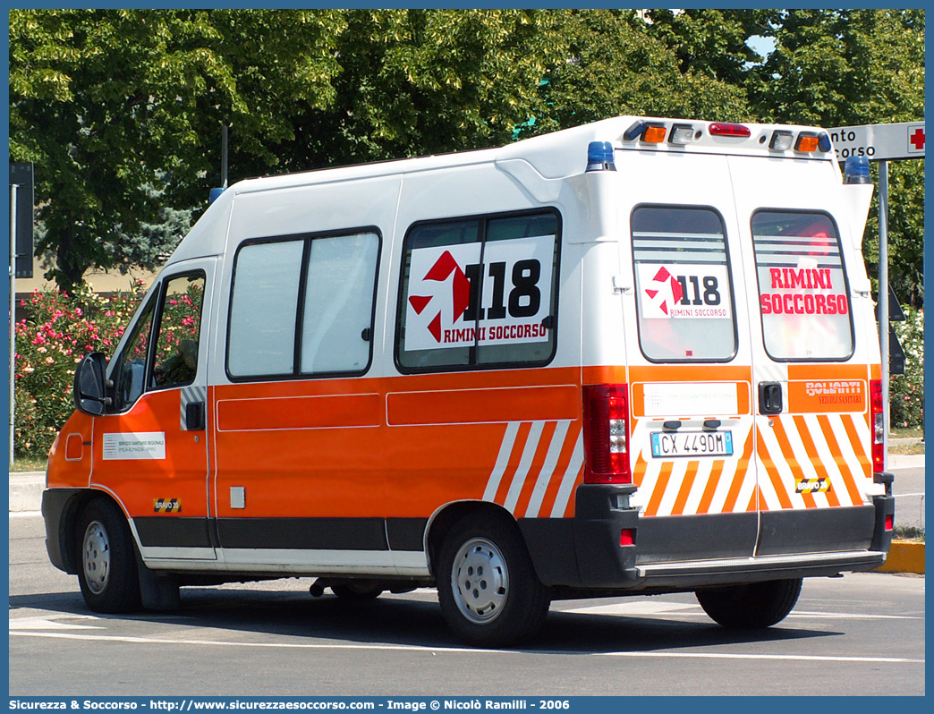 BRAVO 20
118 Romagna Soccorso
Ambito Territoriale di Rimini
Fiat Ducato II serie restyling
Allestitore Bollanti S.r.l.
Parole chiave: 118;Romagna;Soccorso;Rimini;Ambulanza;Fiat;Ducato;Bollanti