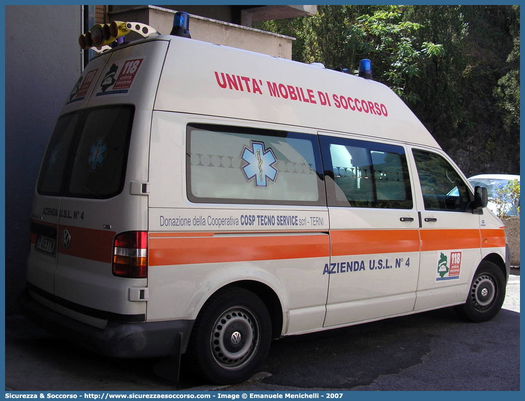 -
118 Umbria Soccorso
Azienda USL Umbria 2
Volkswagen Transporter T5
Allestitore MAF S.n.c.
Parole chiave: 118;Umbria;Soccorso;Terni;Ambulanza;Volkswagen;Transporter;T5;MAF