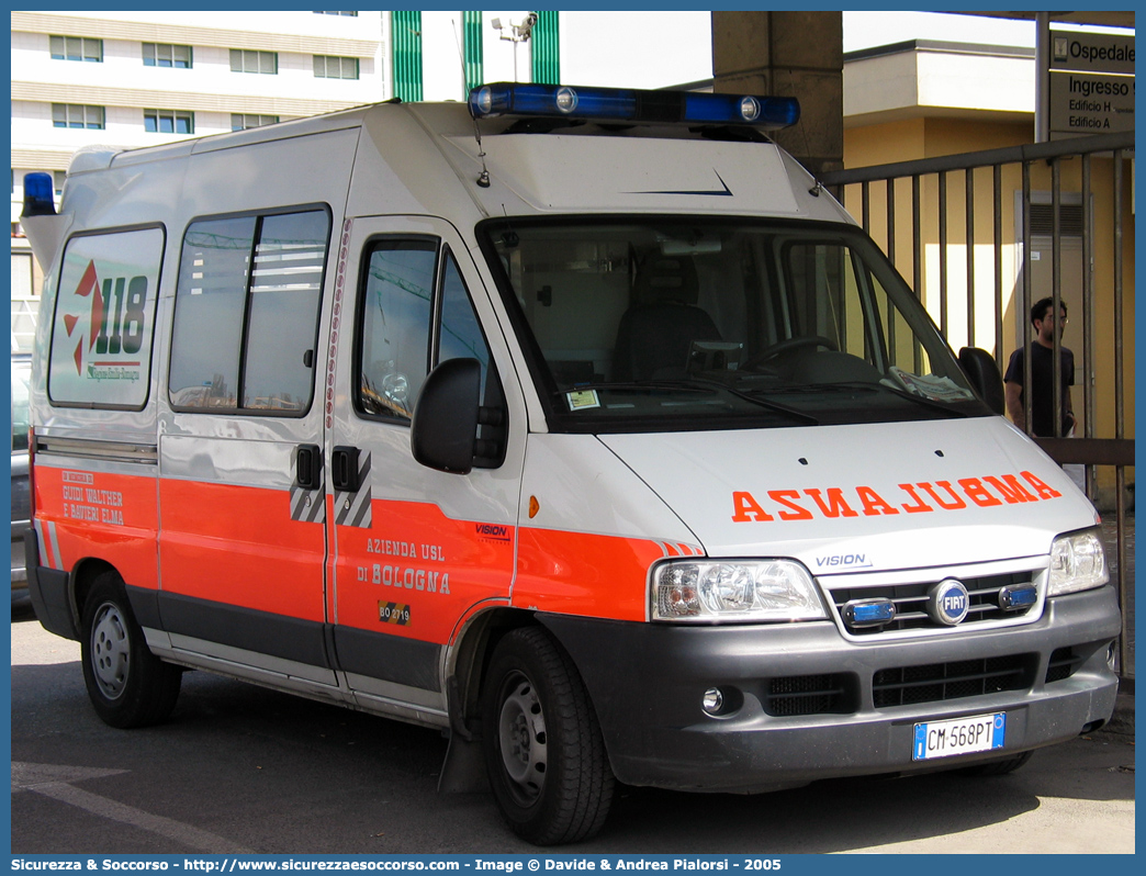 BO 0019
118 Bologna Soccorso
Fiat Ducato II serie restyling
Allestitore Vision S.r.l.
Parole chiave: 118;Bologna;Soccorso;Ambulanza;Fiat;Ducato;Vision