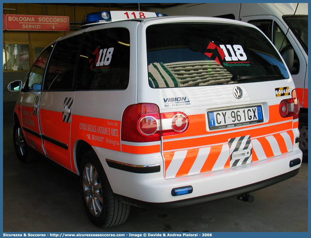 BO 0630
118 Bologna Soccorso
Volkswagen Sharan III serie
Allestitore Vision S.r.l.
Parole chiave: 118;Bologna;Soccorso;Automedica;Volkswagen;Sharan;Vision