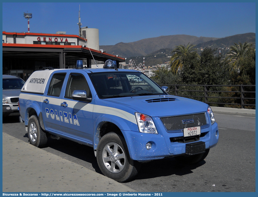 Polizia H2972
Polizia di Stato
Artificieri Antisabotaggio
Isuzu D-Max I serie I restyling
Parole chiave: PS;P.S.;Polizia;di;Stato;Artificieri;Antisabotaggio;Isuzu;D-Max;D - Max;DMax;Maritan;Alberto