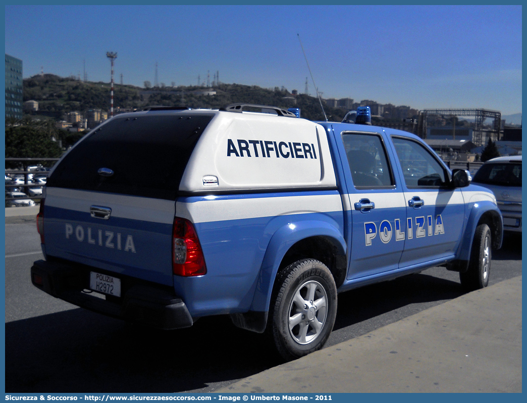 Polizia H2972
Polizia di Stato
Artificieri Antisabotaggio
Isuzu D-Max I serie I restyling
Parole chiave: PS;P.S.;Polizia;di;Stato;Artificieri;Antisabotaggio;Isuzu;D-Max;D - Max;DMax;Maritan;Alberto