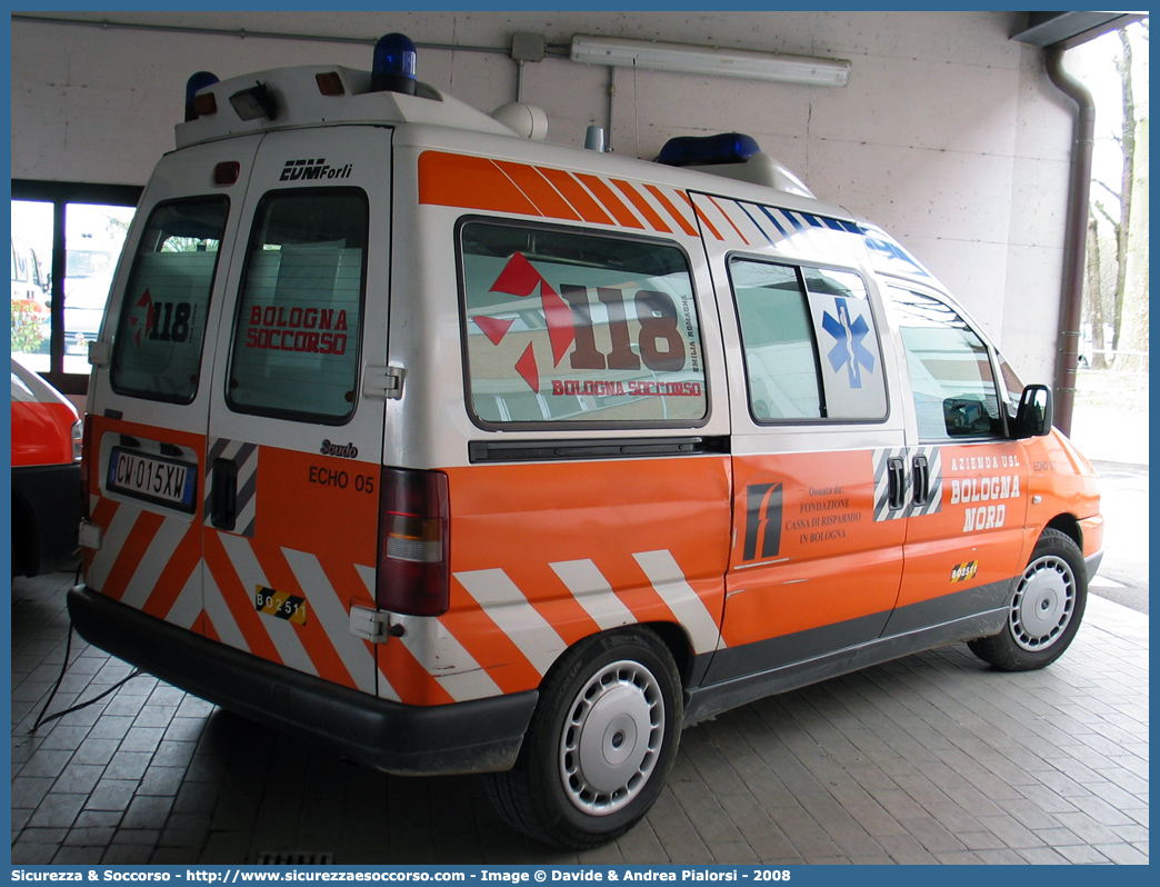 BO 2511
118 Bologna Soccorso
Fiat Scudo I serie
Allestitore EDM S.r.l.
Parole chiave: 118;Bologna;Soccorso;Automedica;Fiat;Scudo;EDM