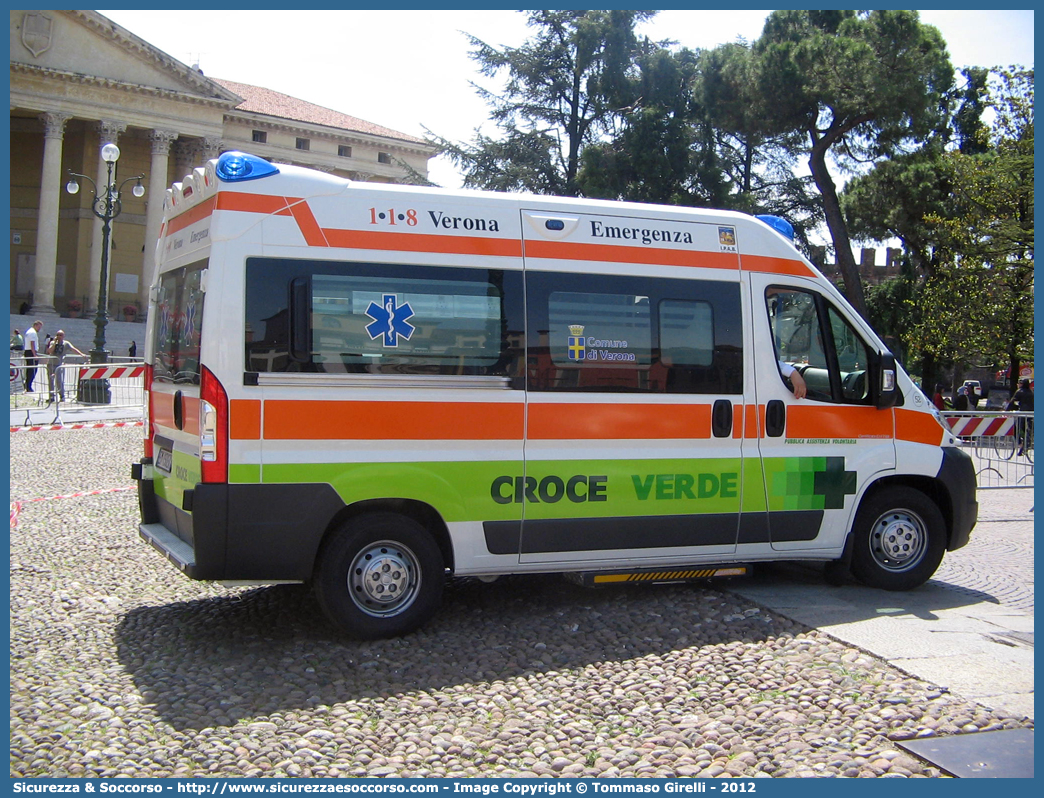 52
Croce Verde Verona
Fiat Ducato III serie
Allestitore Bollanti S.r.l.
Parole chiave: Croce Verde;CV;C.V.;Verona;Pubblica;Assistenza;Ambulanza;Fiat;Ducato X250;Bollanti;52