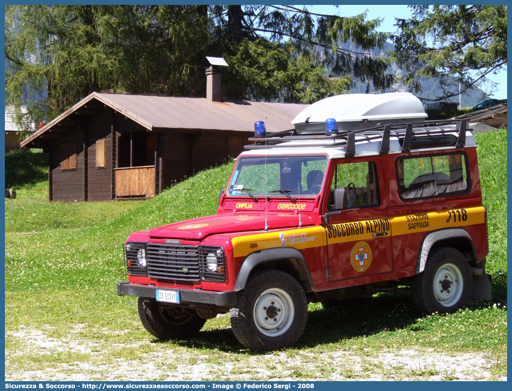 -
Corpo Nazionale
Soccorso Alpino e Speleologico
Delegazione Alpina II Bellunese
Stazione di Sappada
Land Rover Defender 90
Parole chiave: CNSAS;C.N.S.A.S.;Corpo;Nazionale;Soccorso;Alpino;Speleologico;Veneto;SASV;S.A.S.V.;Sappada;Land Rover;Defender;90