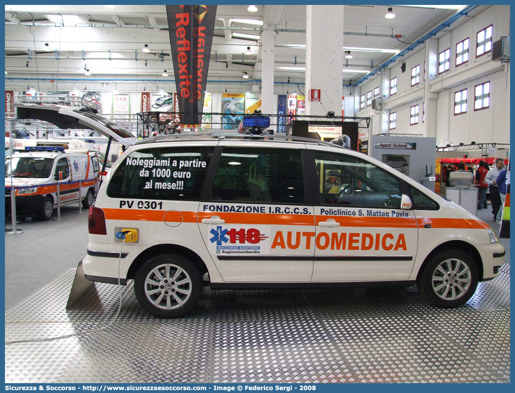 PV 0301
118 Pavia
Volkswagen Sharan III serie
Allestitore Alea Italia S.r.l.
Parole chiave: 118;AREU;A.R.E.U.;S.S.U.Em.;SSUEm;Lombardia;Bergamo;Automedica;Volkswagen;Sharan;Alea