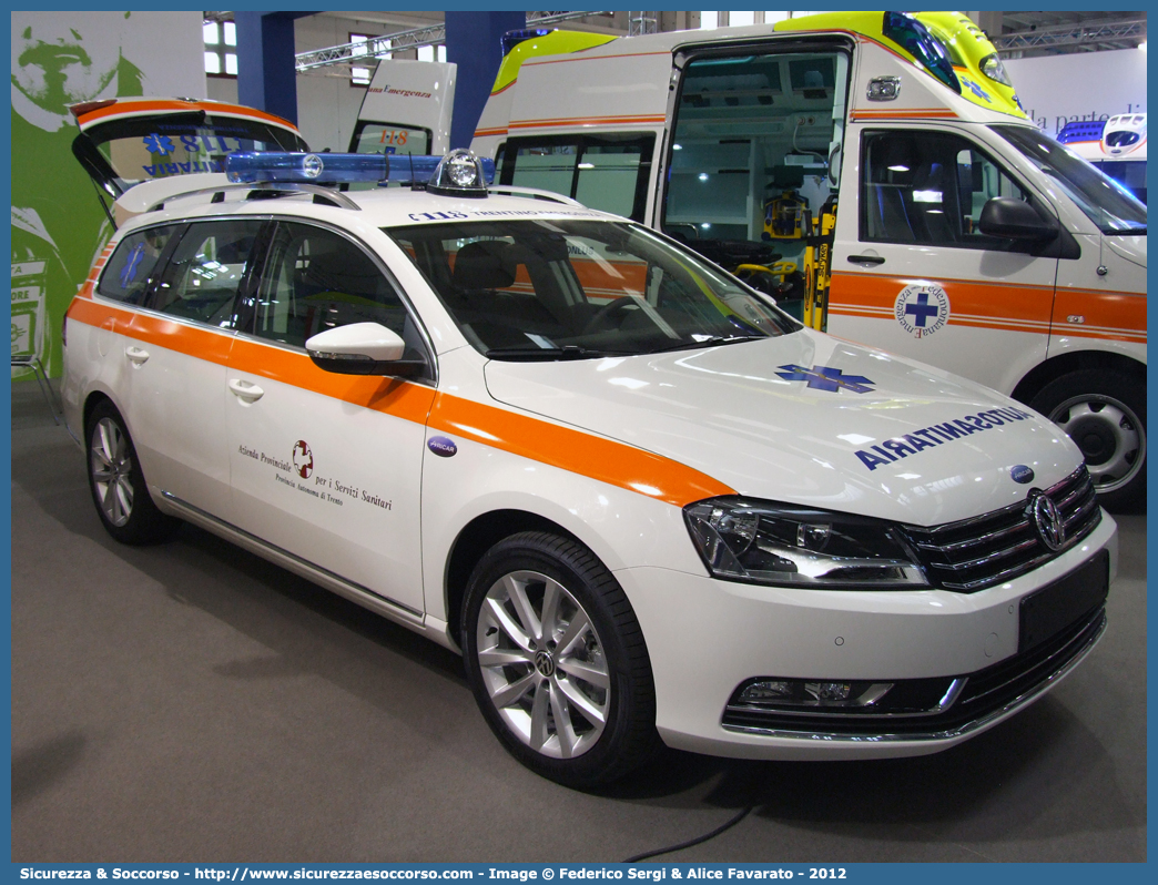 -
118 Trentino Emergenza
Volkswagen Passat Variant V serie
Allestitore Aricar S.p.A.
Parole chiave: 118;Trentino;Emergenza;Trento;Automedica;Autosanitaria;Volkswagen;Passat;Variant;Aricar