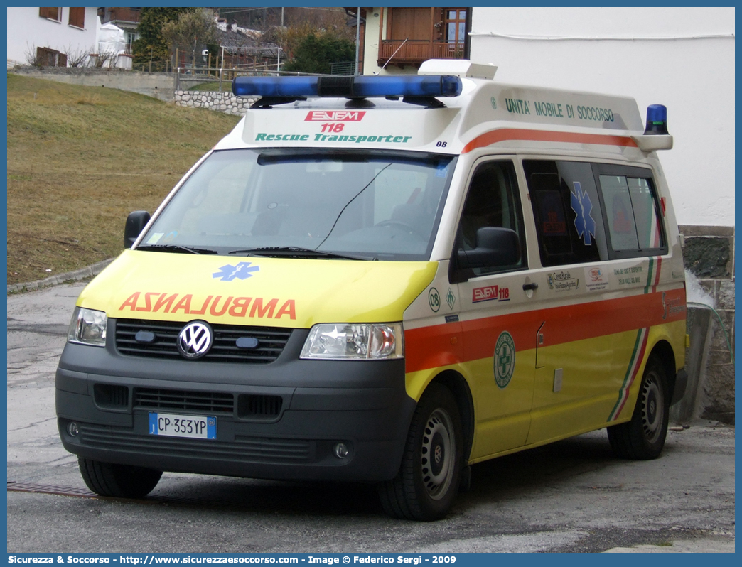 08
Croce Verde Val Biois
Volkswagen Transporter T5
Allestitore Mariani Fratelli S.r.l.
Parole chiave: Croce;Verde;Val Biois;Volkswagen;Transporter;T5;Fratelli;Mariani