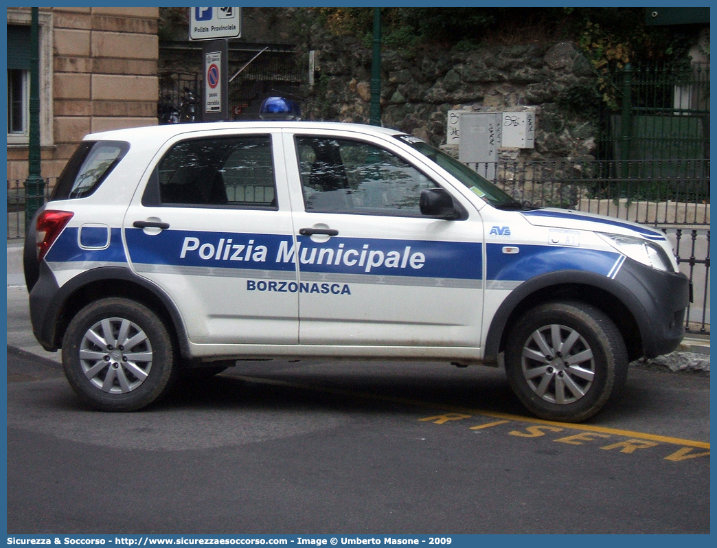 -
Polizia Municipale
Comune di Borzonasca
Daihatsu Terios III serie
Allestitore AVS S.a.s.
Parole chiave: Polizia;Locale;Municipale;Borzonasca;Daihatsu;Terios;AVS;A.V.S.