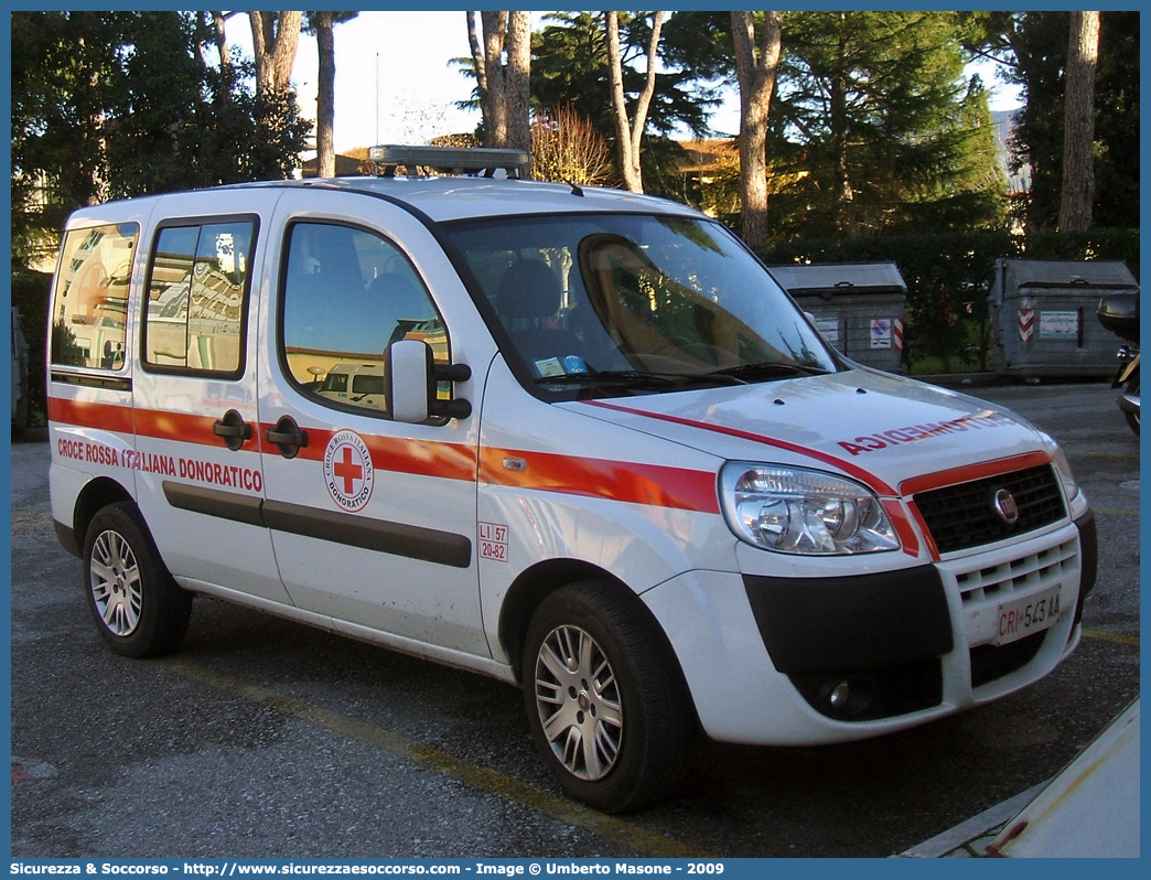 CRI 543AA
Croce Rossa Italiana
Donoratico (LI)
Fiat Doblò I serie restyling
Parole chiave: CRI;C.R.I.;Croce Rossa Italiana;Automedica;Auto medica;Automedicalizzata;Auto medicalizzata;Fiat;Doblò;Doblo;Donoratico;543AA