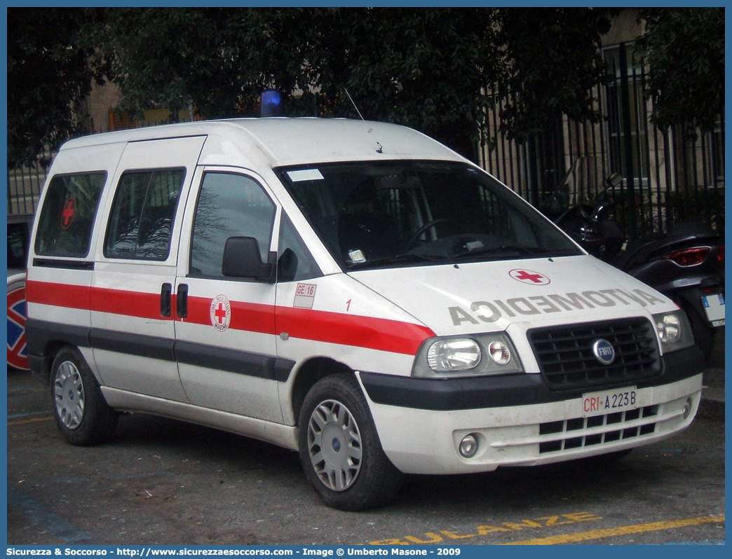 CRI A223B
Croce Rossa Italiana
Masone
Fiat Scudo III serie
Parole chiave: CRI;C.R.I.;Croce Rossa Italiana;Automedica;Auto medica;Automedicalizzata;Auto medicalizzata;Fiat;Scudo;Masone;A223B