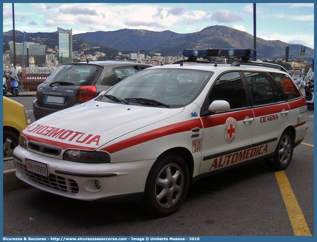 CRI 15992
Croce Rossa Italiana
Cicagna
Fiat Marea Weekend
Allestitore AVS S.a.s.
Parole chiave: CRI;C.R.I.;Croce Rossa Italiana;Automedica;Auto medica;Automedicalizzata;Auto medicalizzata;Fiat;Marea;Weekend;Cicagna;15992;AVS