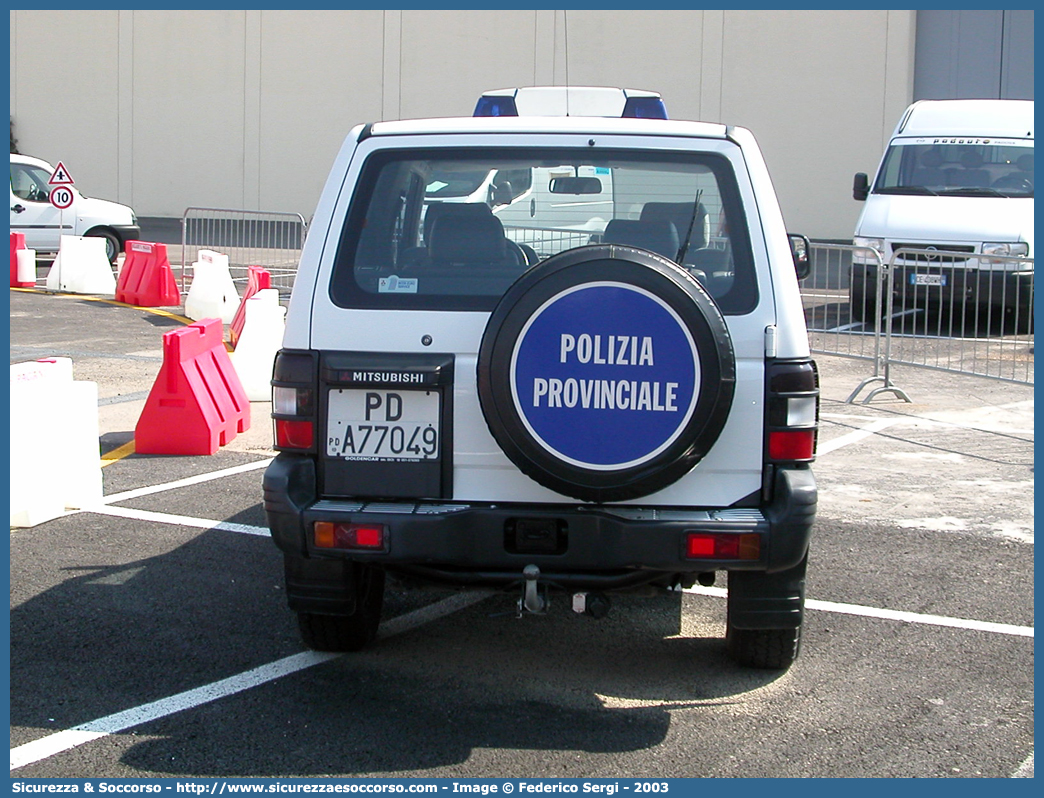 -
Polizia Provinciale
Provincia di Padova
Mitsubishi Pajero V20 SWB 
Parole chiave: PL;P.L.;Polizia;Locale;Provinciale;Padova;Mitsubishi;Pajero;V20;SWB