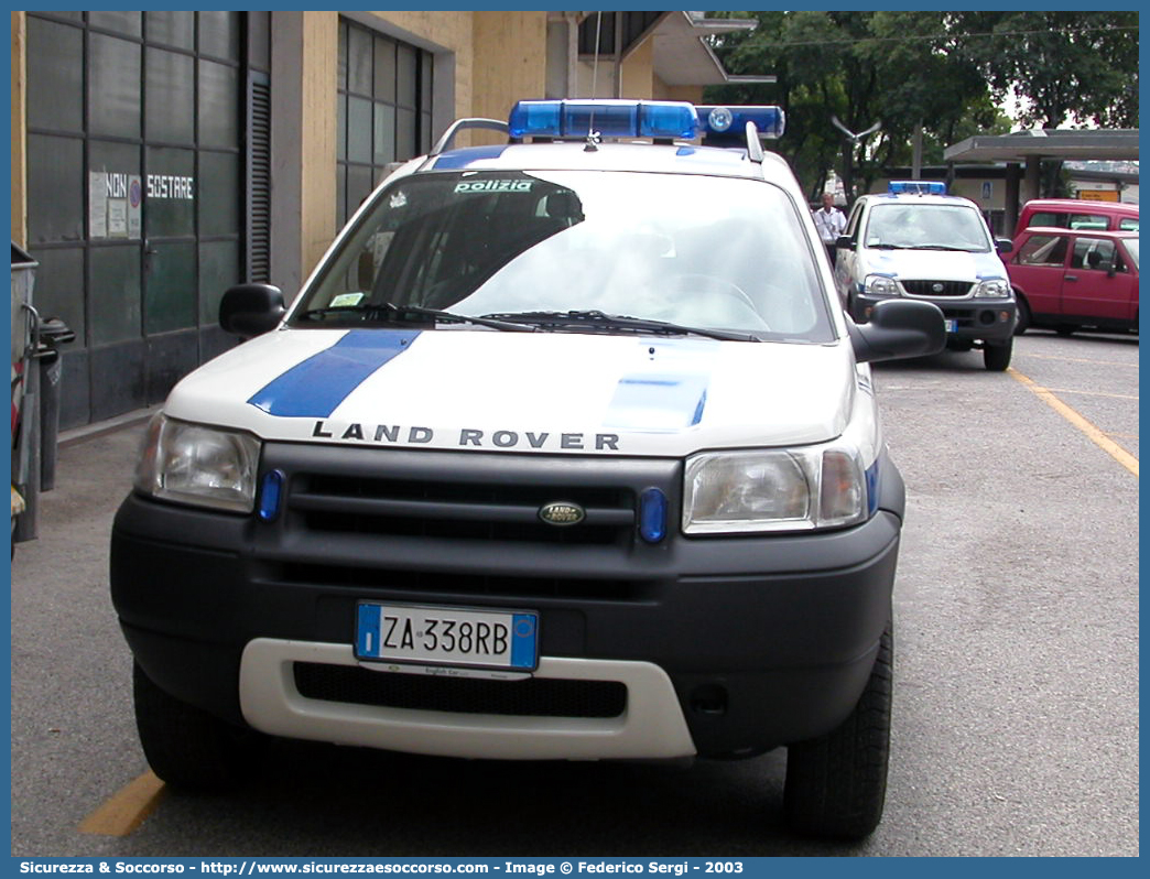 -
Polizia Municipale
Comune di Trieste
Land Rover Freelander I serie
Parole chiave: Polizia;Municipale;Locale;Trieste;Land Rover;Freelander I serie