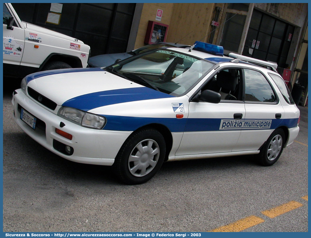 -
Polizia Municipale
Comune di Trieste
Subaru Impreza Wagon II serie
Parole chiave: Polizia;Municipale;Locale;Trieste;Subaru;Impreza;Wagon