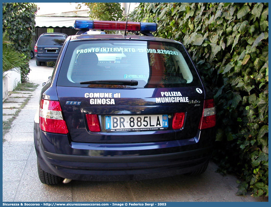 -
Polizia Municipale
Comune di Ginosa
Fiat Stilo
Parole chiave: Polizia;Locale;Municipale;Ginosa;Fiat;Stilo