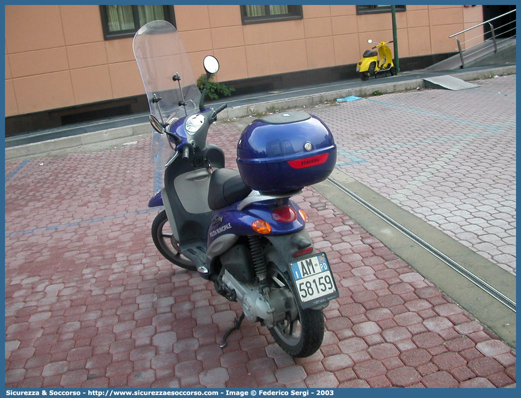 -
Polizia Municipale
Comune di Padova
Piaggio Liberty I serie
Parole chiave: Polizia;Locale;Municipale;Padova;Piaggio;Liberty