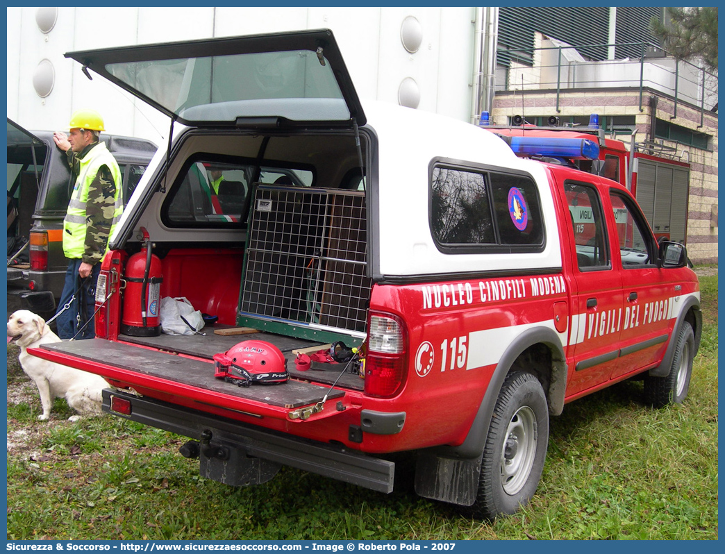 VF 23286
Corpo Nazionale Vigili del Fuoco
Nucleo Cinofili
Ford Ranger I serie restyling
Parole chiave: Corpo;Nazionale;Vigili del Fuoco;Vigili;Fuoco;Ford;Ranger;Cinofili