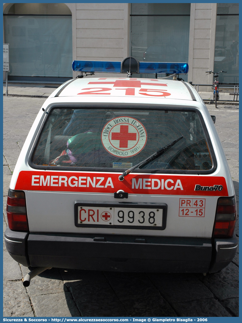 CRI 9938
Croce Rossa Italiana
Sorbolo
Fiat Duna Weekend
Parole chiave: CRI;C.R.I.;Croce Rossa Italiana;Automedica;Auto medica;Automedicalizzata;Auto medicalizzata;Fiat;Duna;Weekend;Sorbolo;9938