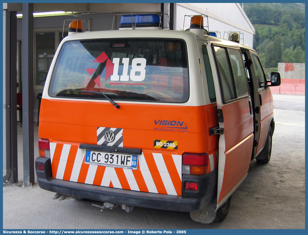 BO 2368
118 Bologna Soccorso
Volkswagen Transporter T4 restyling
Allestitore Vision S.r.l.
Parole chiave: 118;Bologna;Soccorso;Ambulanza;Autoambulanza;Volkswagen;Transporter;T4;Vision;GECAV;Gestione;Emergenza;Cantieri;Alta Velocità;Variante di Valico