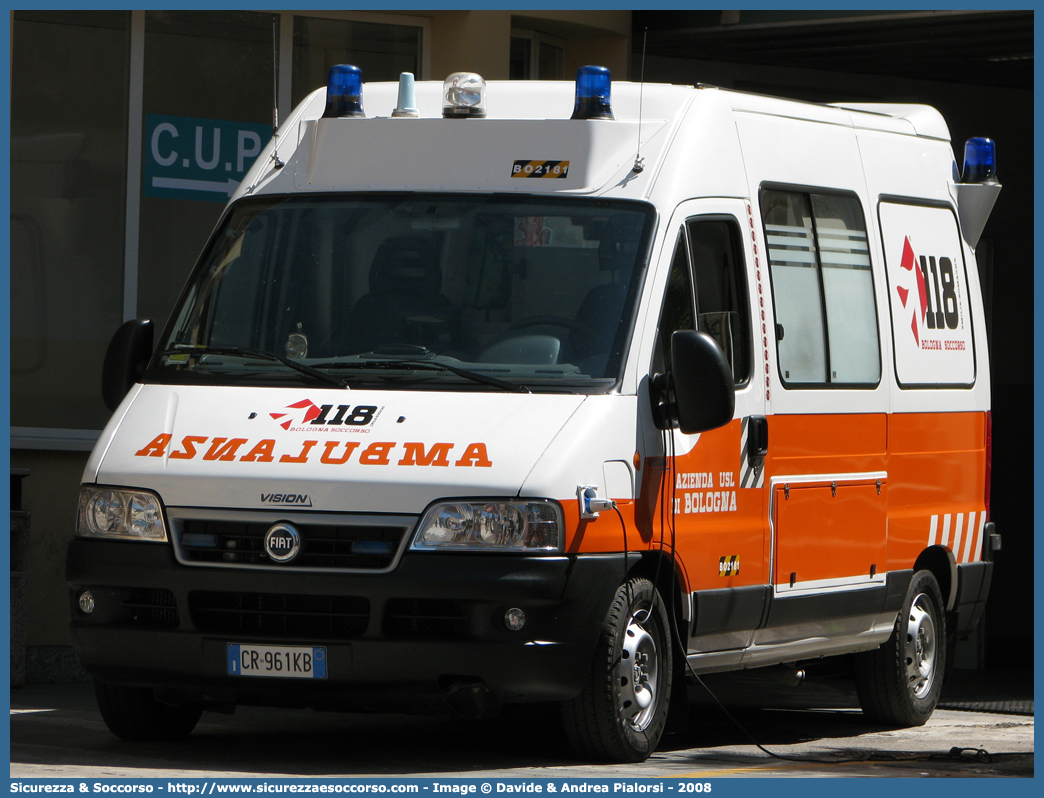 BO 2181
118 Bologna Soccorso
Fiat Ducato II serie restyling
Parole chiave: 118;Bologna;Soccorso;Ambulanza;Fiat;Ducato