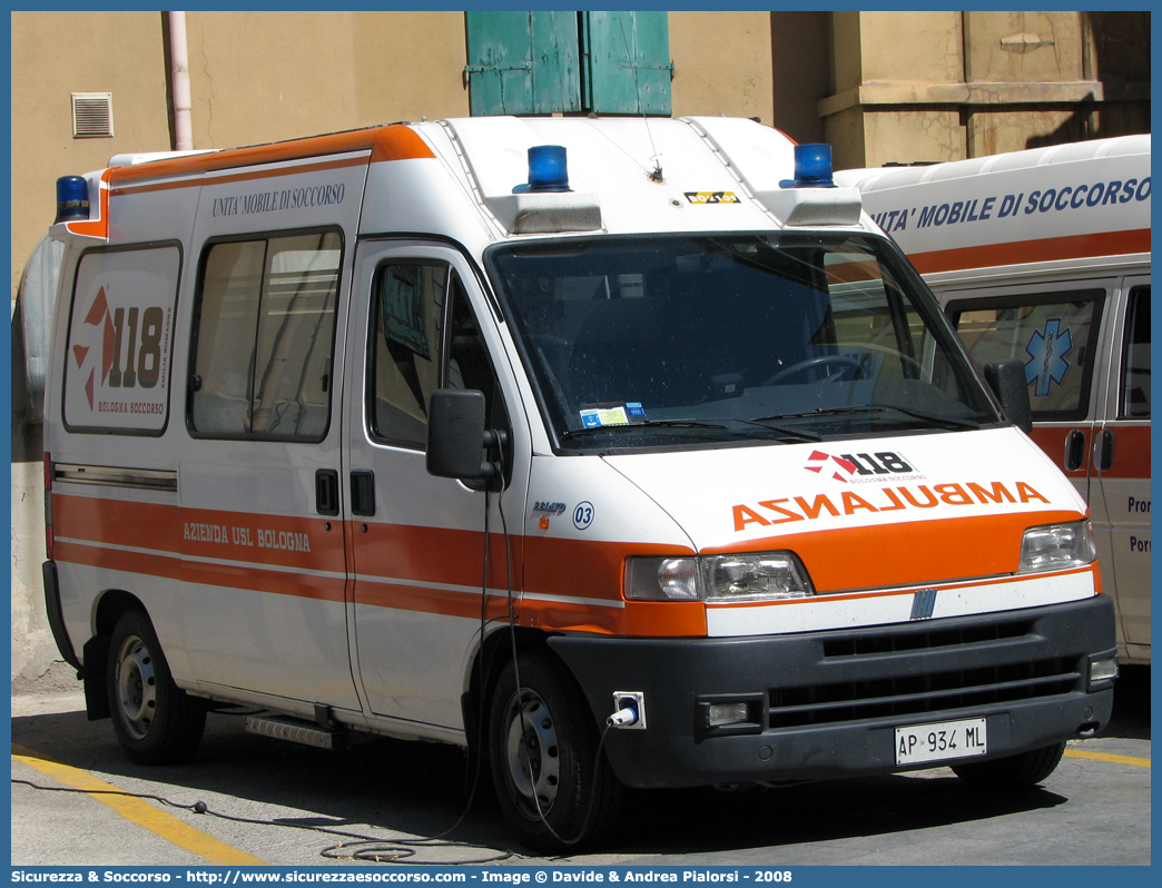 BO 2101
118 Bologna Soccorso
Fiat Ducato II serie
Allestitore Grazia
Parole chiave: 118;Bologna;Soccorso;Ambulanza;Fiat;Ducato;Grazia