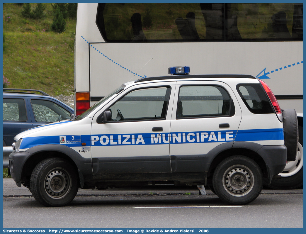 -
Polizia Municipale
Comune di Valtournenche
Daihatsu Terios II serie
Parole chiave: Polizia;Locale;Municipale;Valtournenche;Daihatsu;Terios