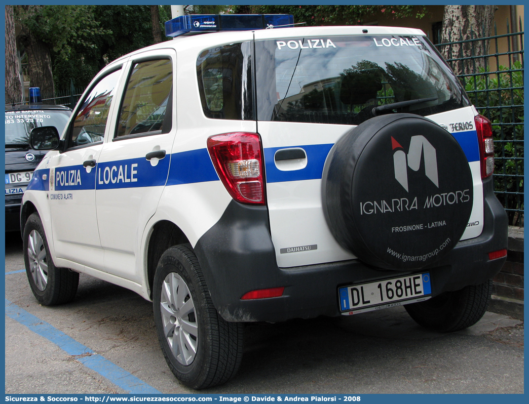 -
Polizia Locale
Comune di Alatri
Daihatsu Terios III serie
Parole chiave: PL;P.L.;PM;P.M.;Polizia;Locale;Municipale;Alatri;Daihatsu;Terios