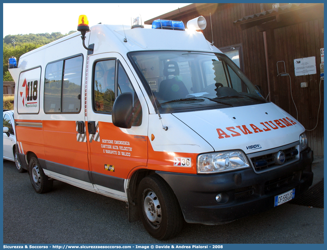 BO 2236
118 Bologna Soccorso
Fiat Ducato II serie restyling
Parole chiave: 118;Bologna;Soccorso;Ambulanza;Fiat;Ducato;GECAV;Gestione;Emergenza;Cantieri;Alta Velocità;Variante di Valico