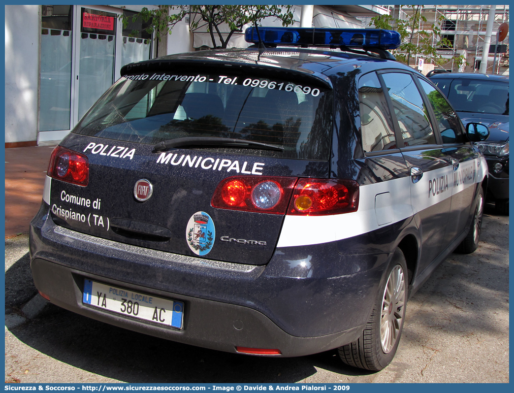 Polizia Locale YA380AC
Polizia Municipale
Comune di Crispiano
Fiat Nuova Croma II serie
Parole chiave: Polizia;Locale;Municipale;Crispiano;Fiat;Nuova Croma;YA380AC;YA 380 AC