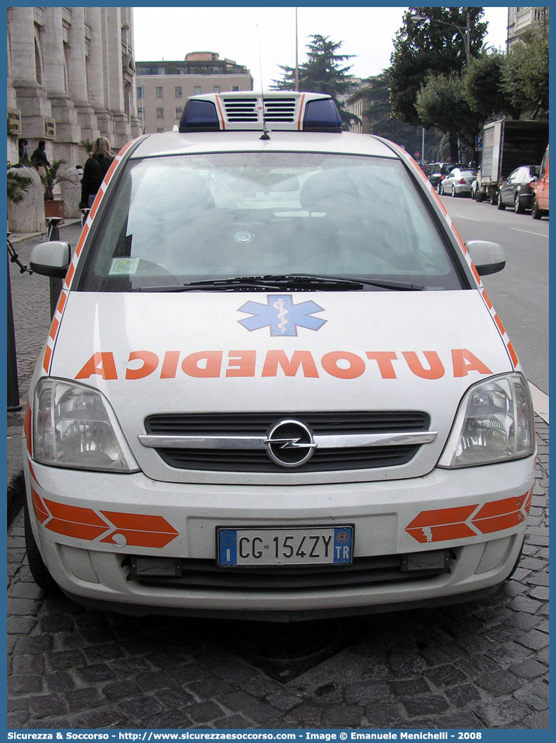 -
118 Umbria Soccorso
Azienda USL Umbria 2
Opel Meriva I serie
Allestitore Bollanti S.r.l.
(variante)
Parole chiave: 118;Umbria;Soccorso;Terni;Automedica;Opel;Meriva