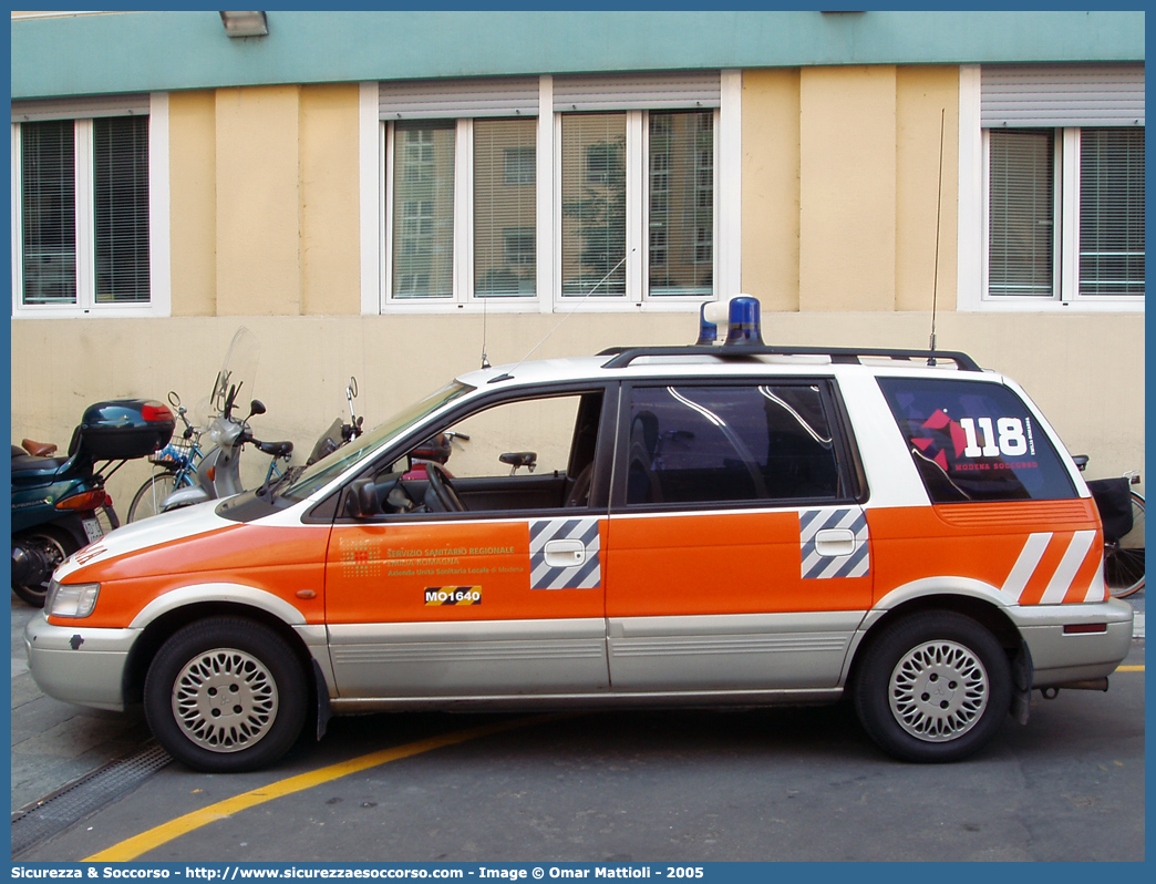 MO 1640
118 Modena Soccorso
Mitsubishi Space Wagon I serie
Allestitore Grazia
Parole chiave: 118;Modena;Soccorso;Automedica;Automedicalizzata;Auto Medica;Auto Medicalizzata;Mitsubishi;Space;Wagon;Grazia