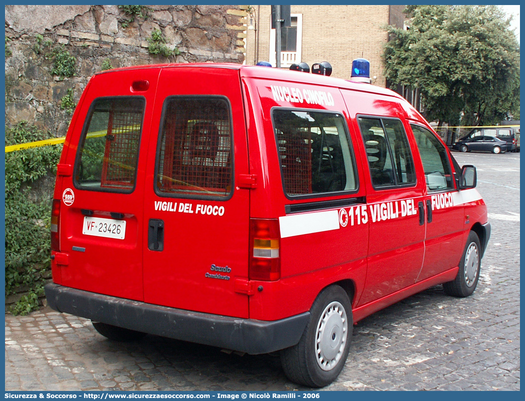 VF 23426
Corpo Nazionale Vigili del Fuoco
Nucleo Cinofili
Fiat Scudo I serie
Parole chiave: Corpo;Nazionale;Vigili del Fuoco;Vigili;Fuoco;Fiat;Scudo;Cinofili