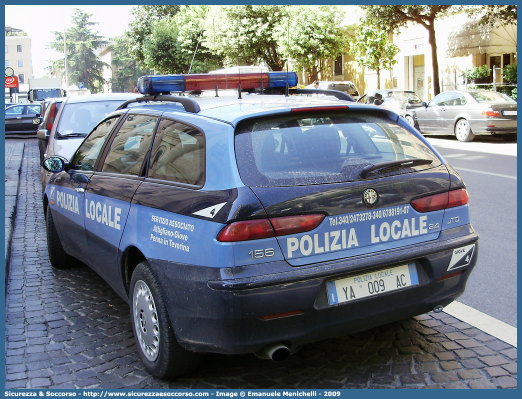 Polizia Locale YA009AC
Polizia Locale
Comune di Giove
Alfa Romeo 156 Sportwagon I serie
Parole chiave: Polizia;Locale;Municipale;Giove;Alfa Romeo;156;Sportwagon;YA009AC