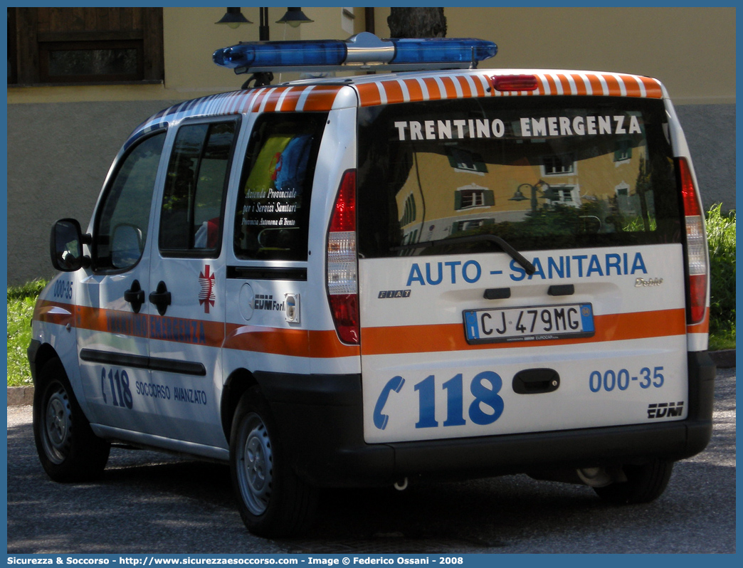 005-32
118 Trentino Emergenza
Fiat Doblò I serie
Allestitore EDM S.r.l.
Parole chiave: 118;Trentino;Emergenza;Trento;Automedica;Autosanitaria;Fiat;Doblò;EDM