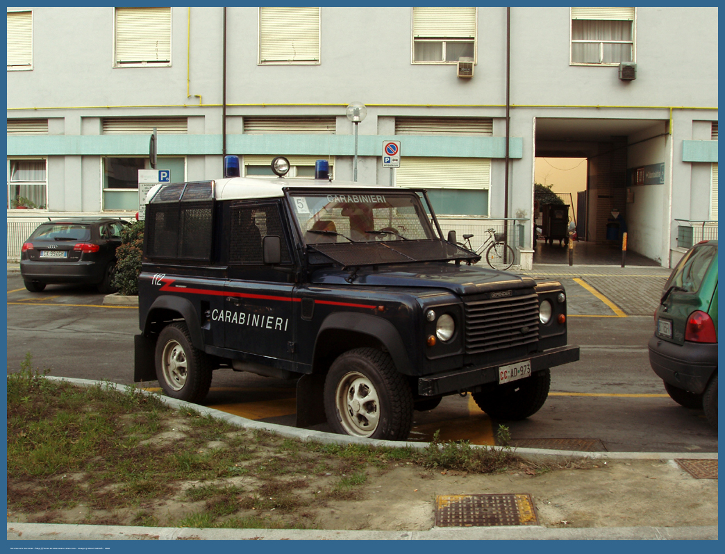 CC AD973
Arma dei Carabinieri
Battaglioni Mobili
Land Rover Defender 90
Parole chiave: CC;C.C.;Arma;dei;Carabinieri;Battaglioni;Mobili;Battaglione;Mobile;Land;Rover;Defender;90