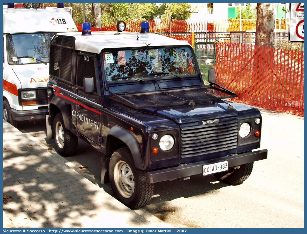 CC AD983
Arma dei Carabinieri
Battaglioni Mobili
Land Rover Defender 90
Parole chiave: CC;C.C.;Arma;dei;Carabinieri;Battaglioni;Mobili;Battaglione;Mobile;Land;Rover;Defender;90