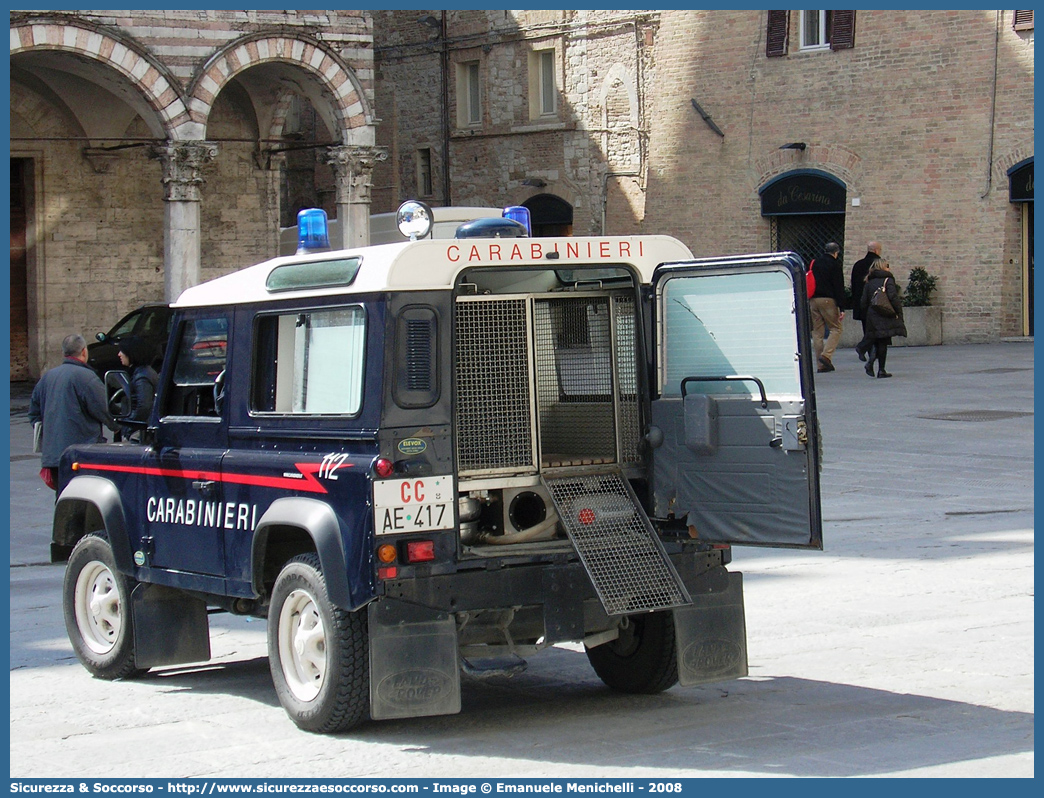 CC AE417
Arma dei Carabinieri
Centro e Nuclei Cinofili
Land Rover Defender 90
Parole chiave: CCAE417;Arma dei Carabinieri;Centro e Nuclei Cinofili;Land Rover Defender 90