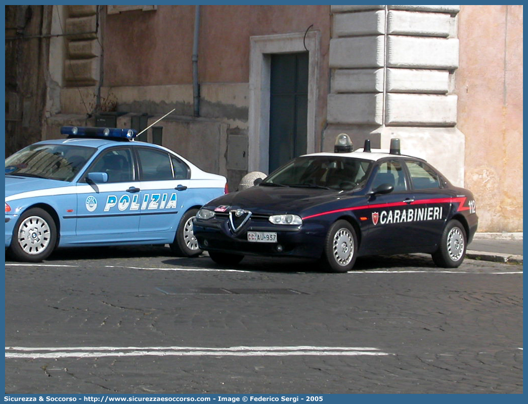 CC AU937
Arma dei Carabinieri
Alfa Romeo 156 I serie
con sistema "Falco"
Parole chiave: CC;C.C.;Arma;dei;Carabinieri;Nucleo;Operativo;e;Radiomobile;Radio Mobile;NORM;N.O.R.M.;NRM;N.R.M.;Alfa;Romeo;156